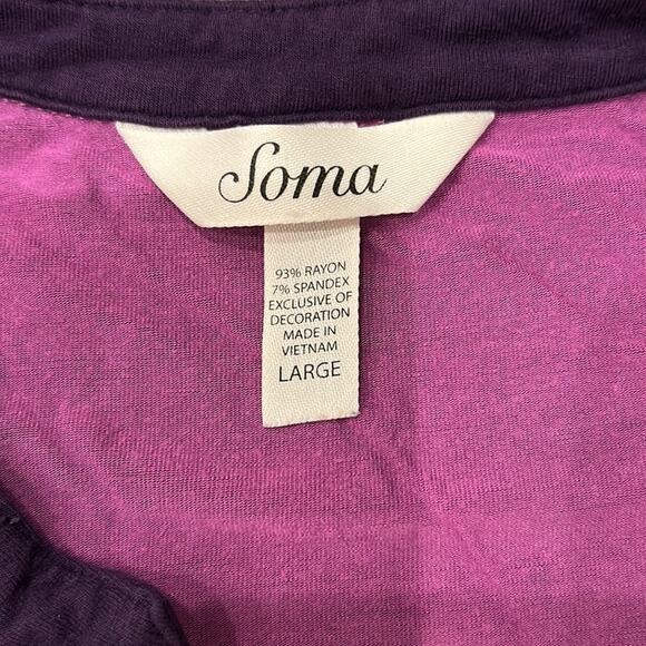 Soma Women's Lightweight Pajama Top Purple Size L - Picture 6 of 6